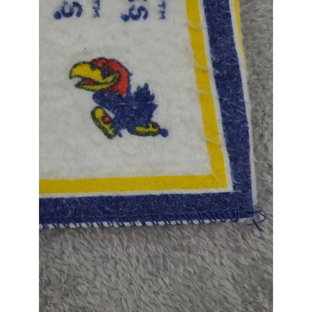 Vintage Kansas Jayhawks Blanket ‎ 70X82